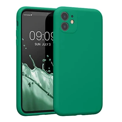 Immagine di kwmobile Custodia Compatibile con Apple iPhone 11 Cover Back Case per Smartphone in Silicone TPU Protezione Gommata verde smeraldo