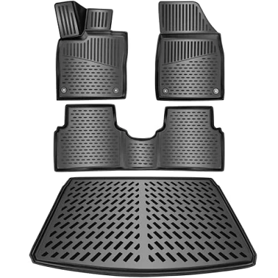 Immagine di ELMASLINE Set di tappetini in gomma 3D e vasca per bagagliaio Opel Grandland X 2017 2023 (fondo carico) Accessori