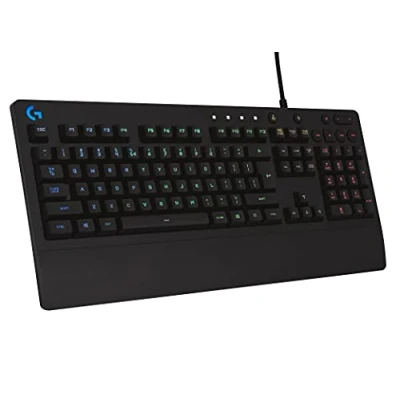Immagine di Tastiera da gioco Logitech G213 Prodigy, tasti retroilluminati RGB LIGHTSYNC, resistenti agli schizzi, personalizzabili, multimediali dedicati, layout QWERTY UK nera