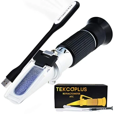 Immagine di Ottica di uva da vino Rifrattometro con ATC, Doppia scala 0 25% vol e Alcol 40% Brix, per fare il vino, birra a casa, Enologo, luce LED pipette