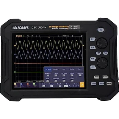 Immagine di VOLTCRAFT DSO 5104H Oscilloscopio Portatile 100 MHz 4 canali 1 Gsa/s 40 Mpts 14 Bit Memoria digitale (DSO), pz.