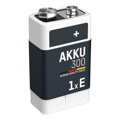 Immagine di ANSMANN 1x Batteria ricaricabile 9V Tipo 300mAh (min. 270 mAh) NiMH Pila E Block prericaricata