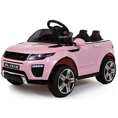 Immagine di Pink Kids Range Rover Evoque Style 4 x elettrico/batteria Ride on auto 12 V con apertura porte