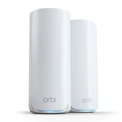 Immagine di Netgear Sistema di rete Mesh WiFi 7, Orbi serie 770 (RBE772), Router con 1 satellite, copertura fino a 360 m², 100 dispositivi, porta Internet da 2.5 Gig, BE11000 802.11be (fino 11 Gbps), Kit 2