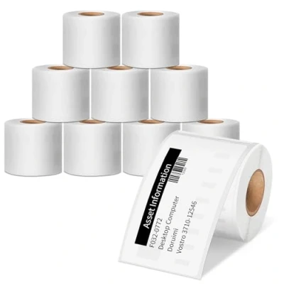 Immagine di Doruimi 10 Rotoli 99014 Etichette Spedizione Autoadesive Compatibile con DYMO S0722430 54mm x 101mm per Indirizzi, Utilizzo Label Writer 450 4XL 400 330 320, 220 Etichette/rotolo