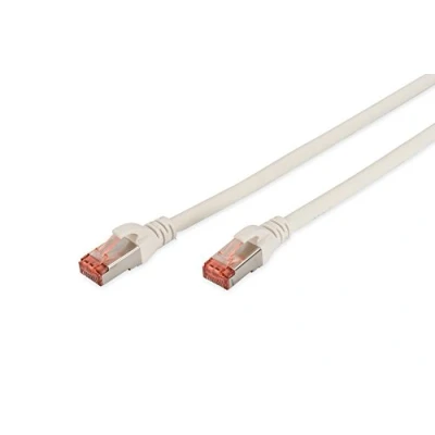 Immagine di Digitus DK 1644 030/WH RJ45 cavo di rete, patch CAT 6 S/FTP 3.00 m Bianco Ritardante fiamma, Schermatura a fogli, intrecciata, Schermato,