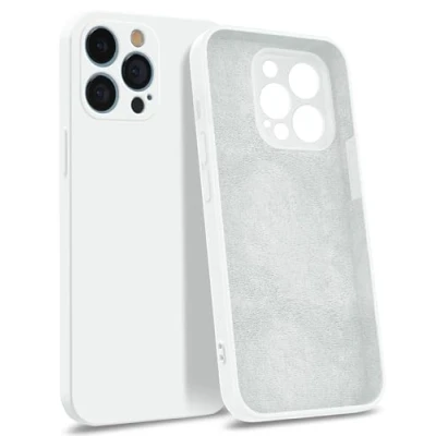 Immagine di MyGadget Custodia in Silicone compatibile con iPhone 13 Pro [Quadrupla Protezione] Case Rigido Fodera Microfibra Cover Bianco