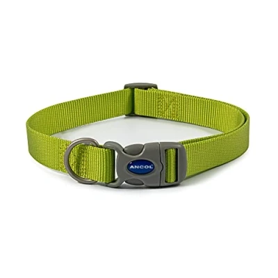 Immagine di Collare regolabile Ancol Viva Quick Fit Lime, taglia 5 9 per adattarsi a 45 70 cm, resistente alle intemperie.