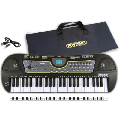 Immagine di Bontempi MelodyTouch Tastiera Digitale a 49 Tasti con Accessori Completi per un&#039;Esperienza Musicale Conveniente, 588x200x65 mm