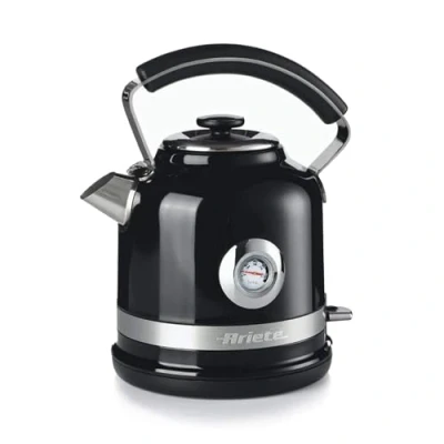 Immagine di Ariete 2854 Moderna Bollitore Elettrico, 2000 W, Capacità 1,7 L, 360 Cordless, Sistema di Spegnimento Automatico, Filtro Rimovibile, Livello Acqua Visibile, Termometro, Nero