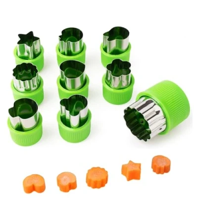 Immagine di 9 Pezzi Formine per Biscotti,Stampi Biscotti Forme Cuore Fiore Stella Frutta Verdura e Sandwich,Formine in Acciaio Inox Pasticceria Decor con Impugnatura Protettiva Bambini