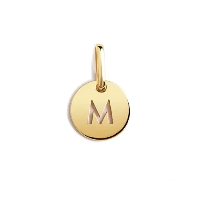 Immagine di SINGULARU Mini Medallion Letter Oro Pendente Iniziale in Argento Sterling 925 con Finitura Placcata 18kt Lettere A Z Charm Combinabile Collana Gioielli da Donna Lettera M
