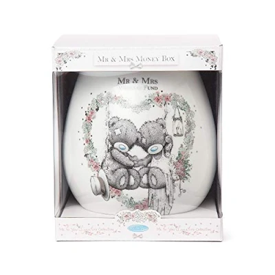 Immagine di Me To You Tatty Teddy AGX01006 Salvadanaio per matrimonio, in confezione regalo, L, blu, grigio, argento