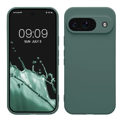 Immagine di kwmobile Custodia Compatibile con Google Pixel 9 Cover Back Case per Smartphone in Silicone TPU Protezione Gommata verde blu