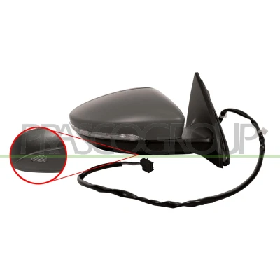 Immagine di Specchietto retrovisore esterno Prasco Premium VG0557313P Dx con la prima mano elettrico termico, convesso, illuminazione ambiente