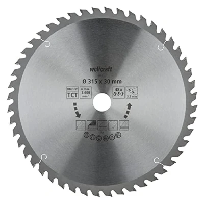 Immagine di Wolfcraft 6684000 Lama circolare in metallo duro 315 x 30 mm Numero di denti: 48 1 pz.