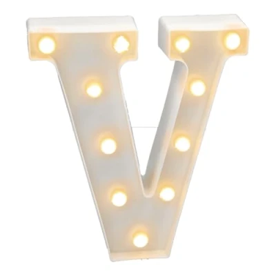 Immagine di JANDEI Lettere LED, Numeri Luminosi, Figura a Cuore, 22cm, con Luce Calda per Decorazione e Atmosfera, Luci Notturne Scrivania, Compleanni, Matrimoni, Vetrine. Funzionano batterie AA (V)