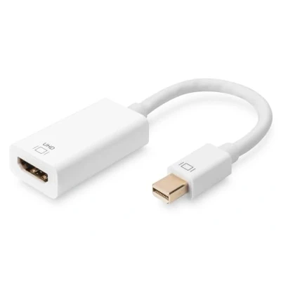 Immagine di Digitus AK 340416 002 W Mini DisplayPort / HDMI Adattatore [1x Spina 1x Presa HDMI] Bianco UHD 4K;, doppia schermatura 20.00 cm