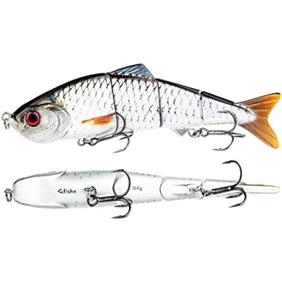 Immagine di FISHN XXL luccio Bait Candy, lunghezza: 20 cm, peso: 83 grammi, esca artificiale swimbait/wobbler per la pesca di pesci predatori come luccio, lucioperca (Silver)