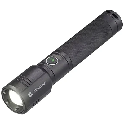 Immagine di TOOLCRAFT SMD LED Torcia tascabile regolabile, Interfaccia USB, con modalità strobo a batteria ricaricabile 1000 lm 194 g