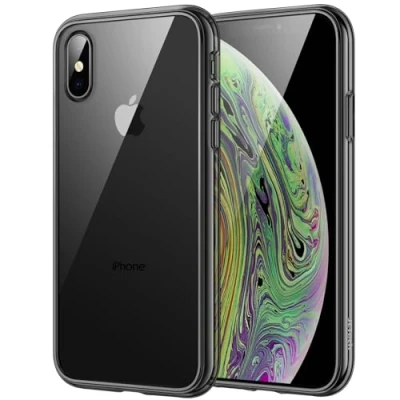 Immagine di JETech Cover per iPhone XS Max 6,5 Pollici, Anti Ingiallimento Custodia con Assorbimento degli Urti e Graffio (Nero)