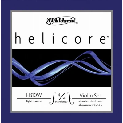 Immagine di Set di corde D&#039;Addario Helicore per violino con corda E wound, Scala 4/4, Tensione Bassa, completo Wound
