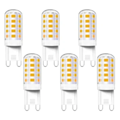 Immagine di Lampadina G9 LED 4W Luce Calda 2700K, 400LM, AC 230V, 40W Alogena Equivalente, Non dimmerabile, Lampadine Attacco per Applique da Specchio, Lampada Tavolo, set di 6
