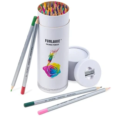 Immagine di FUNLAVIE matite colorate 48 professionali per legno, atossiche ed ecologiche, disegnare da colorare di alta qualità