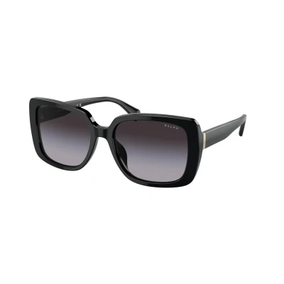 Immagine di Ralph Lauren Donna RA5298U 50018G Occhiali da sole Acetato Nero Grigio Squadrata Normale Sfumato