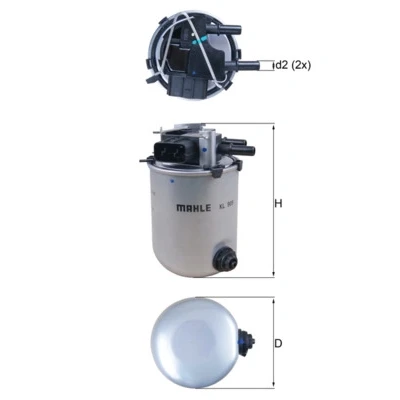 Immagine di MAHLE ORIGINAL KL 909 Filtro Carburante per condotti/circuiti 10 10,0 NISSAN: Qashqai / Qashqai+2 I, I Van