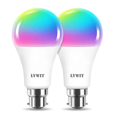 Immagine di LVWIT Lampadina LED Smart Wifi con Attacco B22, Forama A70, 12W Equivalenti a 100W, 1521Lm, Compatibile Alexa, Echo and Google Assistant, Intelligente Dimmerabile, Controllo Distanza da App