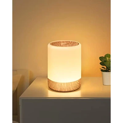 Immagine di lampada da comodino Touch dimmerabile,256 RGB cambia colore tavolo a LED calda,2200mAh USB ricaricabile funzione di memoria luce notturna per bambini camera letto soggiorno