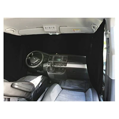 Immagine di BREMER SITZBEZÜGE Tenda parasole per parabrezza da campeggio, compatibile con VW T5 T6 T6.1, colore nero