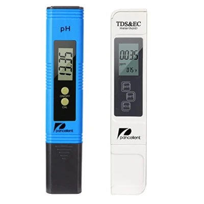 Immagine di Misuratore PH TDS EC e Temperatura 4 in 1, qualità dell&#039;Acqua (ATC) per Acqua Potabile/Piscina/Acquario/Piscina, Dispositivo di misurazione ad Alta precisione Display LCD（Blu）