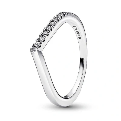 Immagine di PANDORA Timeless Anello Wish per metà brillante in argento Sterling con zirconia cubica trasparente, 48