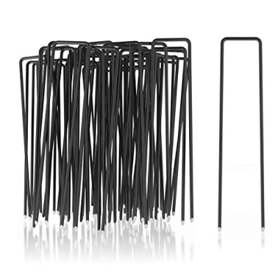Immagine di com four® 50x ancoraggi a Terra in Acciaio al Carbonio robusti picchetti per Il Fissaggio di Pile e pellicole Erbacce Giardino (050 Pezzi 150x25x3mm)