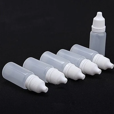 Immagine di Brussel 5 flaconi in plastica vuoti, comprimibili, con contagocce, per colliri, riutilizzabili, tappo a vite, 20 ml