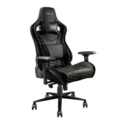 Immagine di Trust Gaming Sedia da GXT 712 Resto Pro Ufficio Ergonomica, Particolarmente Comoda, Comodo Cuscino Zona Lombare e Collo, Postazione Gaming, PC/Computer Nero
