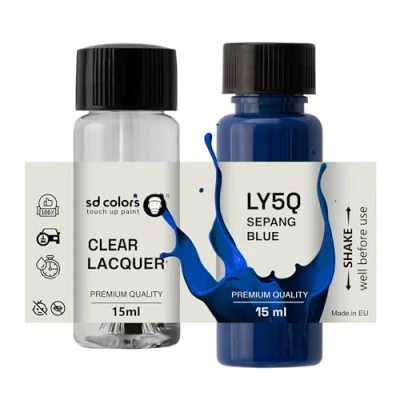 Immagine di SD COLORS SEPANG BLUE LY5Q, vernice per ritocchi 15 ML, riparazione graffi e scheggiature, codice colore (vernice + laccetto)