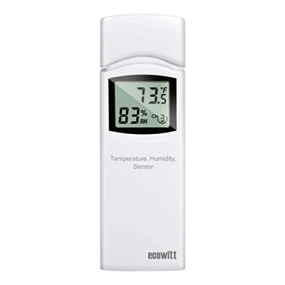 Immagine di sensore Ecowitt, termometro igrometro wireless multicanale di temperatura e umidità (1 sensore) solo accessorio, non utilizzabile da WH31(WN31))