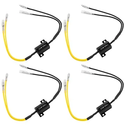 Immagine di Kinstecks ​​4PCS 25W 10Ohm Resistori di carico a LED Resistenza segnale Adattatore per lampeggiatore Errore correzione flash indicatori direzione
