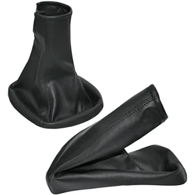 Immagine di Aerzetix C57717 Cuffia soffietto per leva del cambio e freno a mano compatibile con Opel Astra G dal 1998 al 2004 colore: nero in pelle sintetica