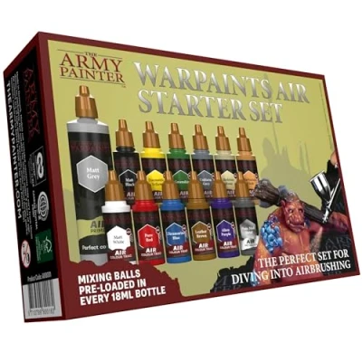Immagine di The Army Painter, Warpaints Air Starter Set, 12 x 18 ml Colori per aerografo incl. 1metallici e 1 Primer grigio modellismo Miniature Dnd Warhammer 40k