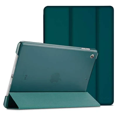 Immagine di ProCase Cover per iPad 9 2021/8 2020/7 2019/iPad 10.2 Custodia[A2602 A2603 A2604 A2605 A2270 A2428 A2429 A2430 A2197 A2198 A2200], Smart Sottile Leggero Traslucida Smerigliata Smeraldo