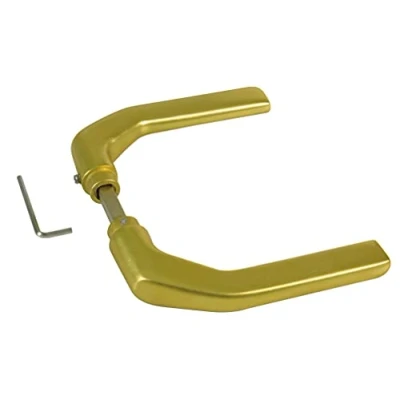 Immagine di Amig Set de Poignées porte d&#039;intérieur Pognée Modèle 2113 130 x 61 mm Élégant et Simple Taille du carré 8 Poignée Ergonomique Aluminium Doré