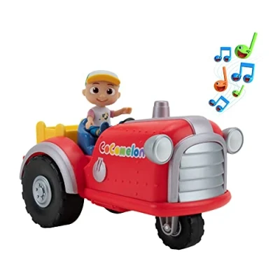 Immagine di CoComelon CMW0140 Trattore per citofono con musica e personaggio esclusivo JJ, versione ufficiale in lingua tedesca, bambini dai 2 anni su