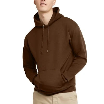 Immagine di Hanes EcoSmart Felpa con cappuccio da uomo, in pile, Marrone militare, X Large