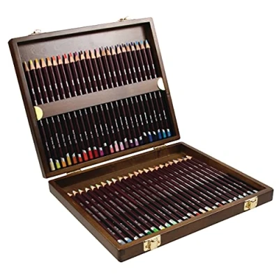 Immagine di Derwent Coloursoft Set di 48 Matite Colorate per Disegnare e Scrivere, Ideali la Costruzione del Colore, Astuccio in Legno Incluso, Qualità Professionale