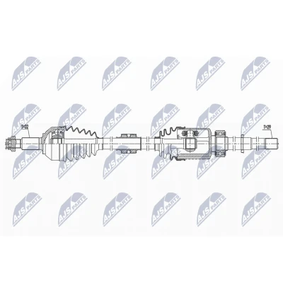 Immagine di NTY NPW NS 122 Albero motore / Semiasse Assale anteriore Dx 1054mm