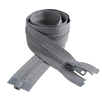 Immagine di IPEA Cerniera Lampo Grigia lunga 70 cm Colore Grigio 2 Unità Catena Misura 5 Cerniere Divisibili per Abbagliamento Arredamento Cucito Giacche Zip Larghezza 30 mm